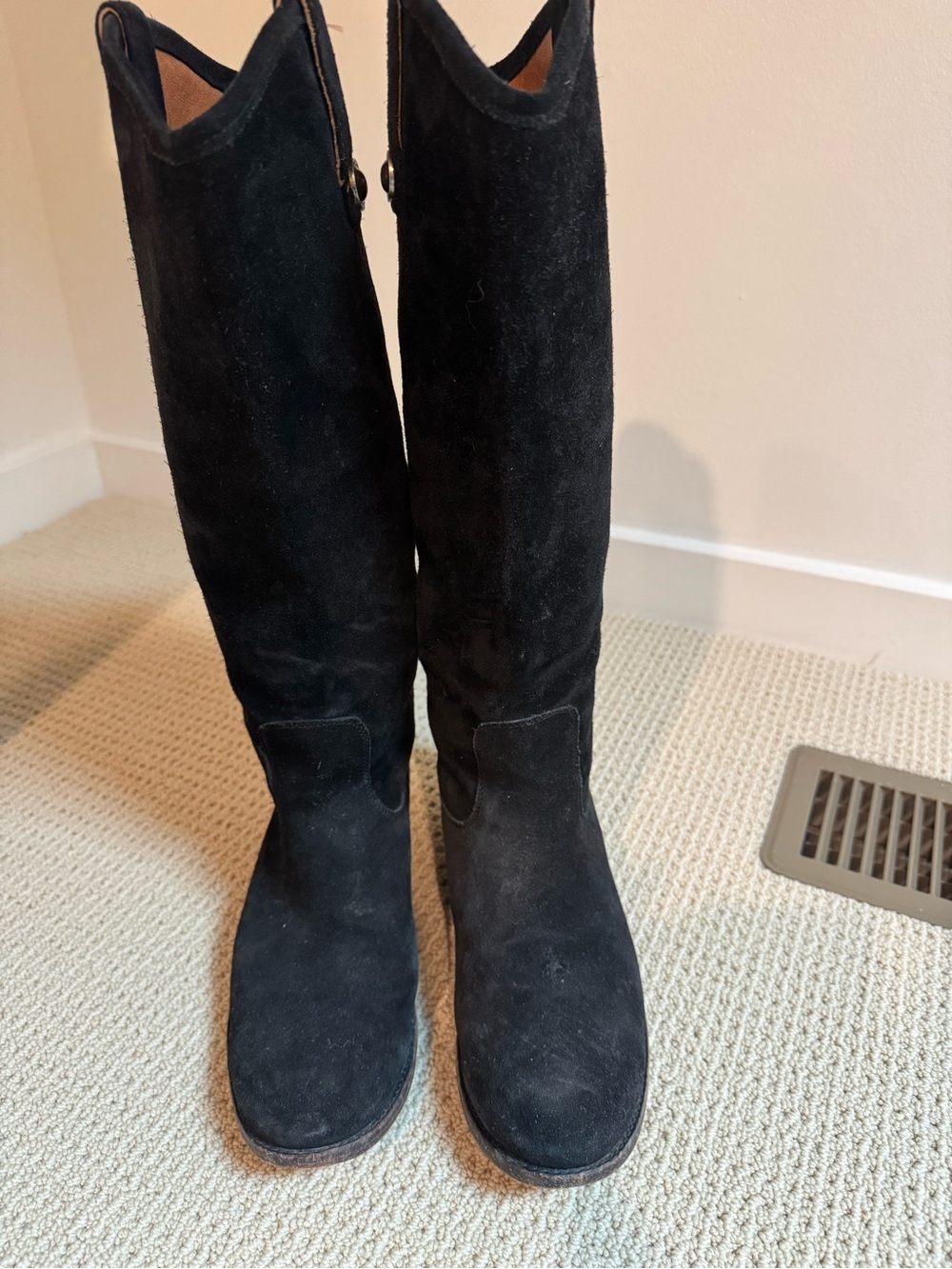 Frye Black Suede Melissa riding  Boots 8.5